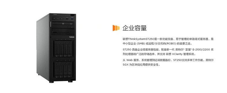联想Lenovo ThinkSystem ST250企业级塔式服务器