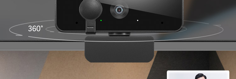 联想Lenovo Essential 1080P高清网络摄像头 200万像素FHD双麦克风360°旋转可调视角