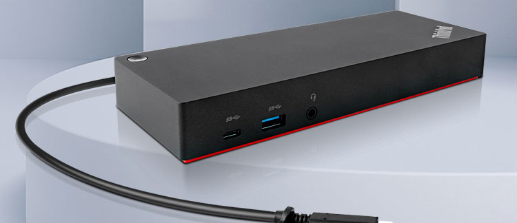 联想ThinkPad 40AF0135CN双接口扩展坞 USB-A/USB-C兼容 高功率充电和双4K显示