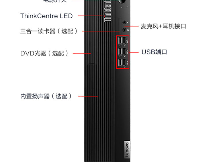 联想ThinkCentre M750s高性能台式电脑 支持128GB四通道内存扩展
