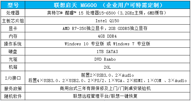 联想商用台式机M6600 可选独显方案多任务高效处理稳定耐用