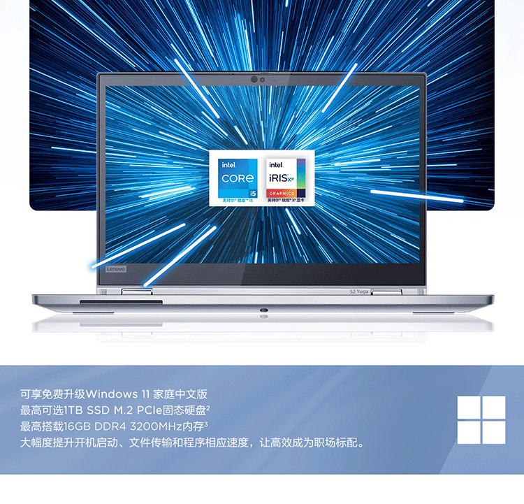 联想ThinkPad S2 Yoga二合一笔记本电脑 11代酷睿i7 16G大内存多模式触控体验