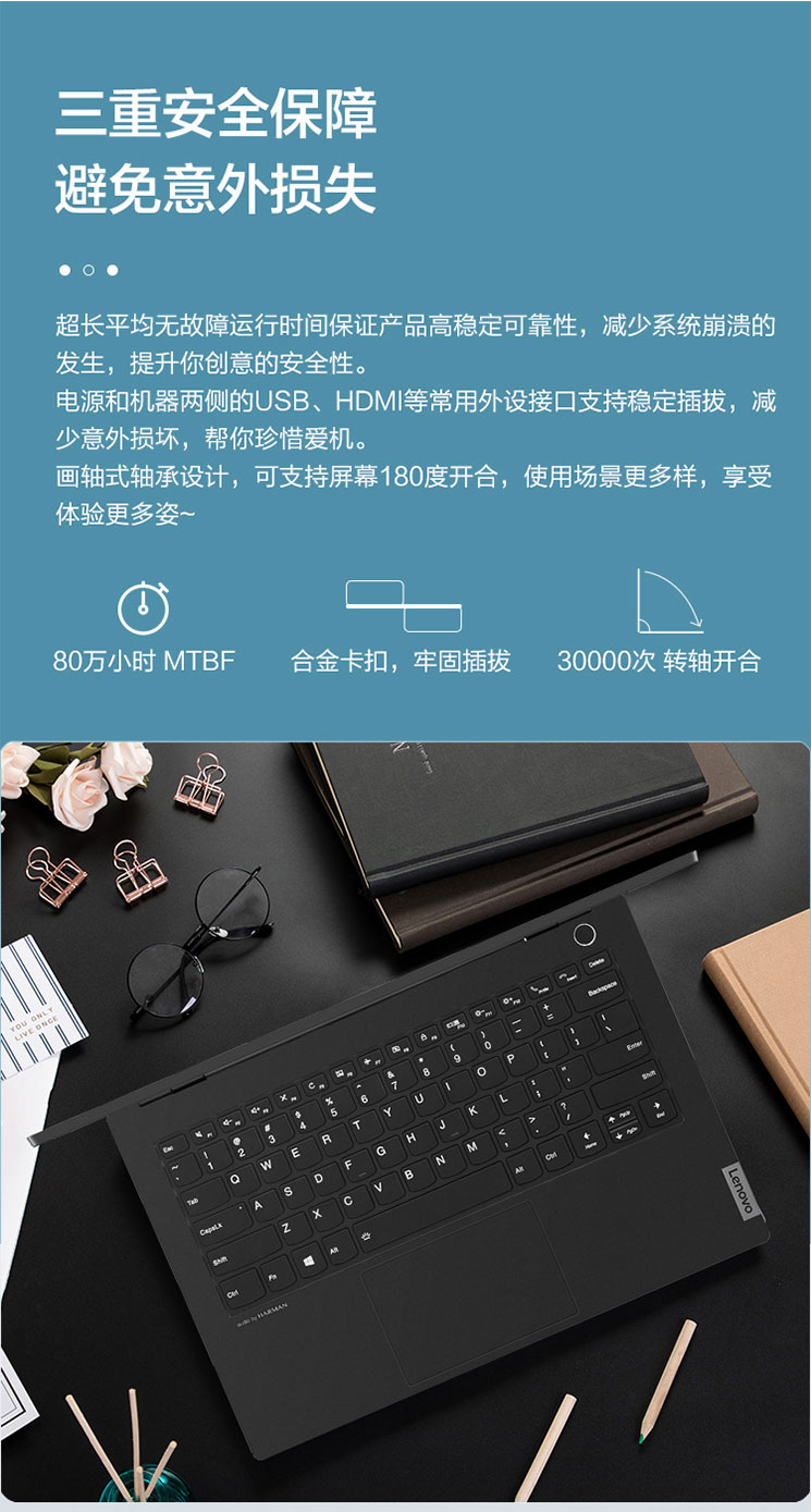 联想昭阳K4-ARE商务本 7nm工艺AMD Ryzen 4代8核16线程高效性能