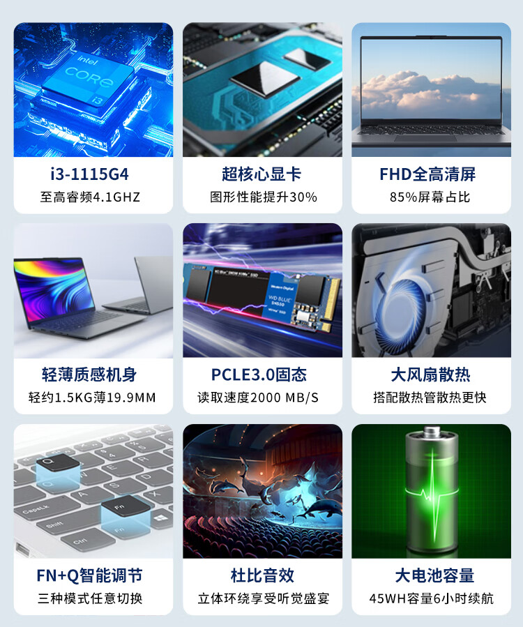 联想扬天V14笔记本 11代酷睿i3 FHD高清屏性能增强版办公本