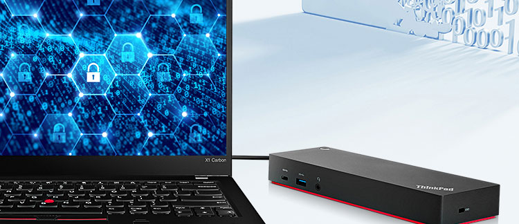 联想ThinkPad 40AF0135CN双接口扩展坞 USB-A/USB-C兼容 高功率充电和双4K显示