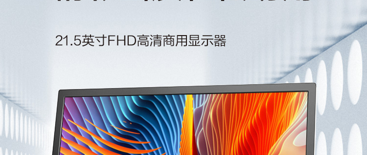 联想ThinkVision TE22-10显示器 21.5英寸全高清护眼显示器VGA+DVI双接口低蓝光护眼设计