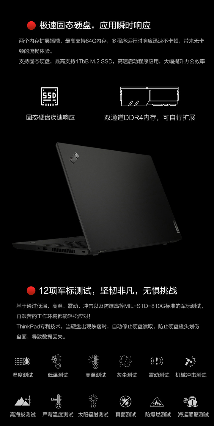 联想ThinkPad L15 15.6英寸商务笔记本 Ryzen5 Pro 4650U 8GB内存 512GB SSD