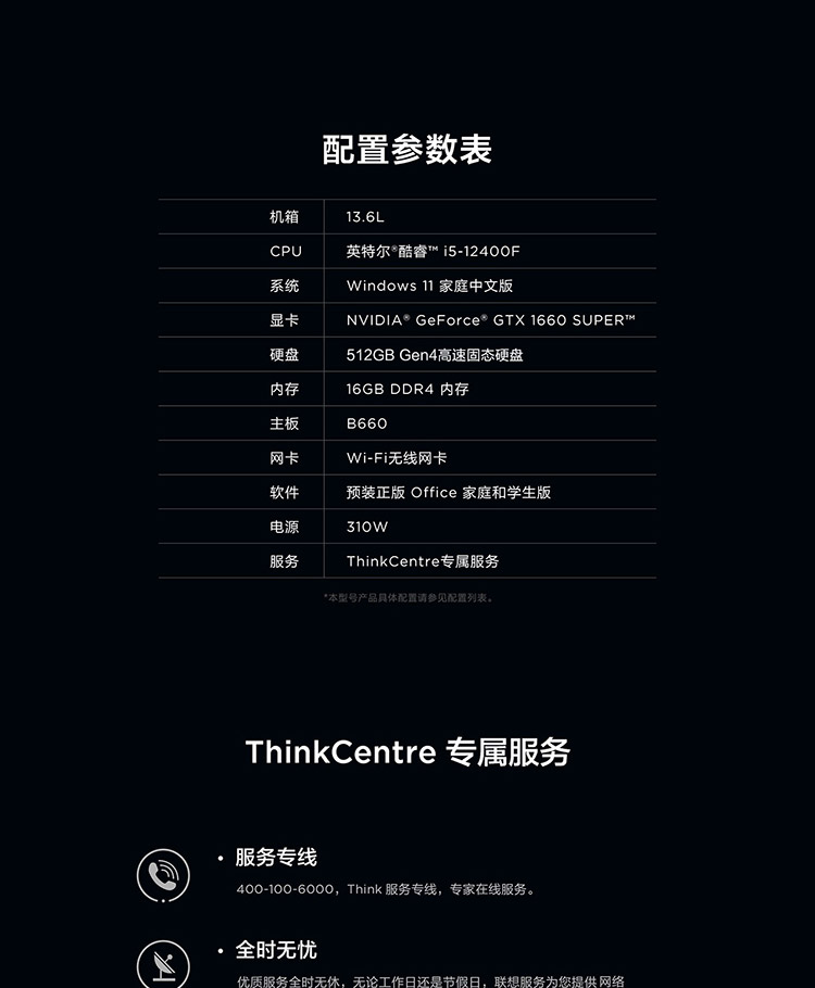 联想ThinkCentre neo P600台式机 第12代英特尔i5-12400六核高效办公神器