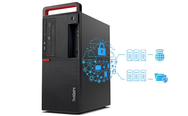 联想ThinkCentre M910t台式办公电脑 网络隔离机型精巧18L机身简约商务设计