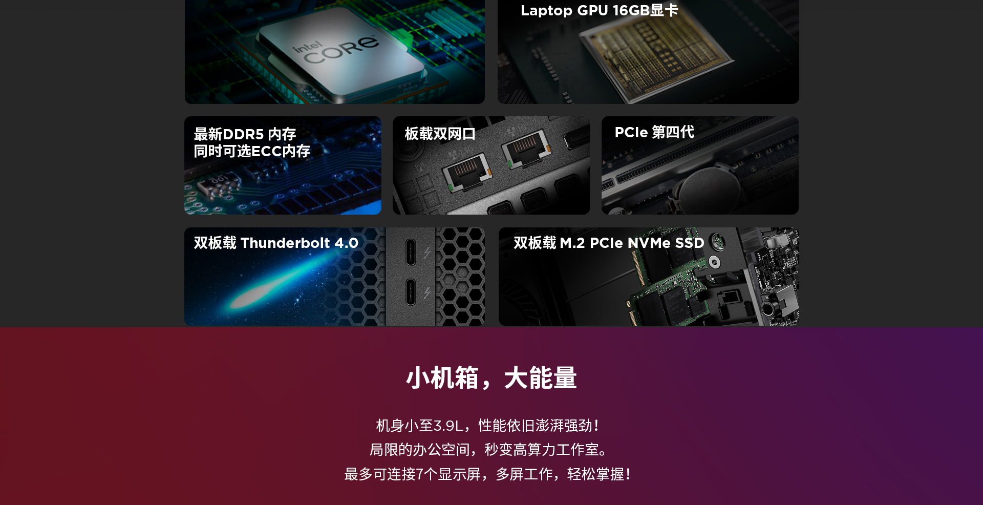 联想ThinkStation P3 ULTRA工作站 超小型高性能专业工作站支持7屏多任务办公