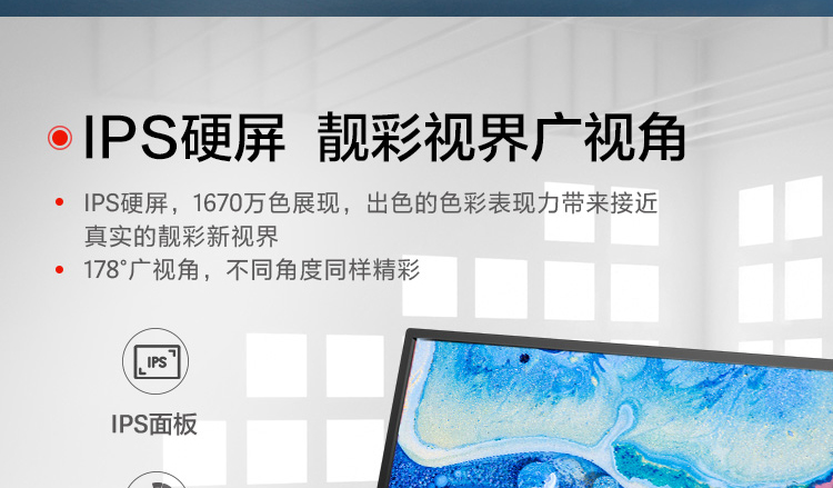 联想ThinkVision TE24-20显示器 23.8英寸全高清IPS显示器178°广视角低蓝光护眼屏