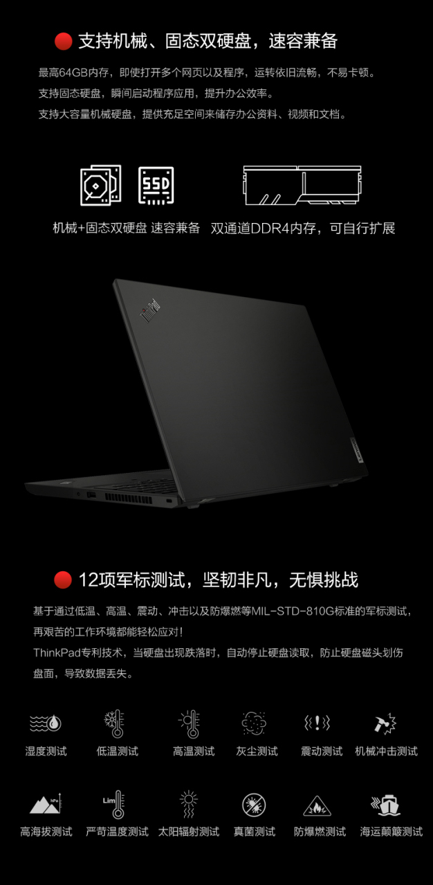 联想ThinkPad L15轻薄办公本 15.6 IPS高清屏Intel i5处理器8GB DDR4