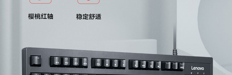 联想K104机械键盘 5000万次耐用敲击畅享顺滑输入体验1.8米编制线USB镀金接口
