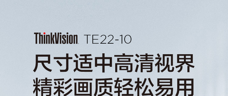 联想ThinkVision TE22-10显示器 21.5英寸全高清护眼显示器VGA+DVI双接口低蓝光护眼设计