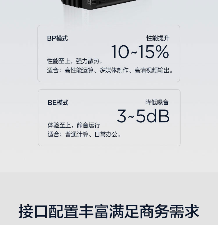 联想ThinkCentre M740s台式机 采用Intel B560芯片组后置DP+HDMI+VGA多屏输出