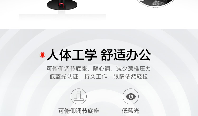 联想ThinkVision TE24-20显示器 23.8英寸全高清IPS显示器178°广视角低蓝光护眼屏