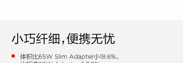 联想Lenovo便携式笔记本电源适配器4X20H15595 插墙式设计方形接口