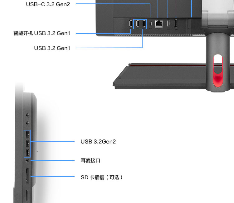 联想ThinkCentre M90a一体机 12代英特尔酷睿NVIDIA MX550高效流畅办公首选
