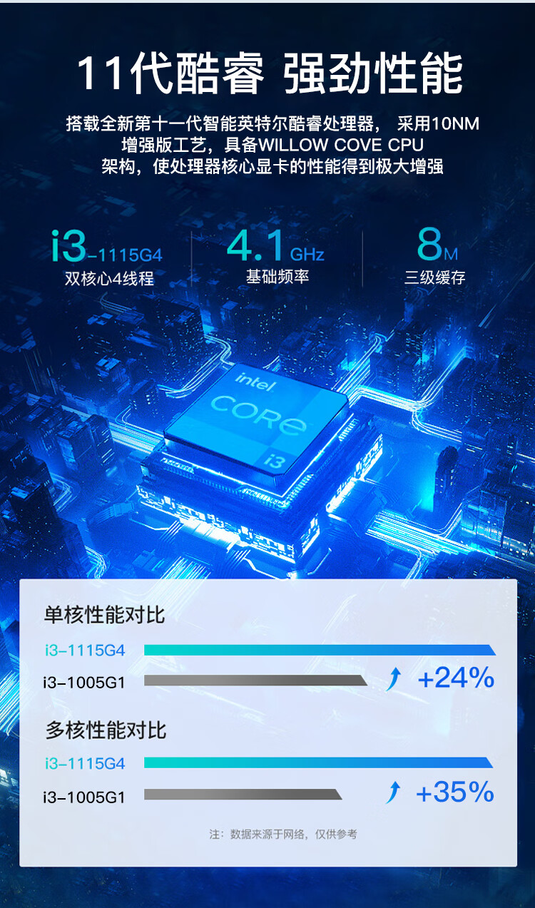 联想扬天V14笔记本 11代酷睿i3 FHD高清屏性能增强版办公本