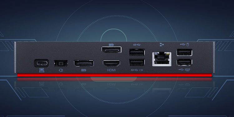 ThinkPad通用USB-C扩展坞40AY0090CN 90W电源65W快充多屏办公无忧