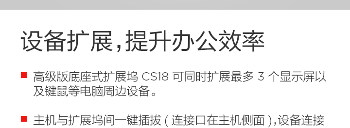 联想ThinkPad CS18 高级底座式扩展坞 免驱即插即用笔记本安全锁加固桌面锁孔与主机锁双重防护