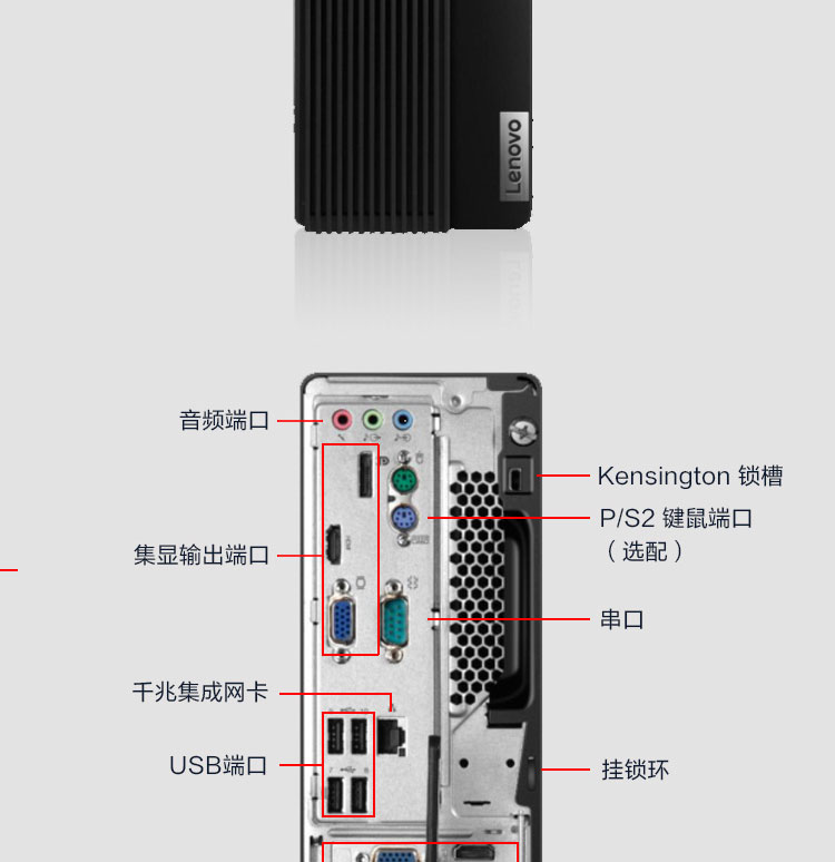 联想ThinkCentre M740s台式机 采用Intel B560芯片组后置DP+HDMI+VGA多屏输出