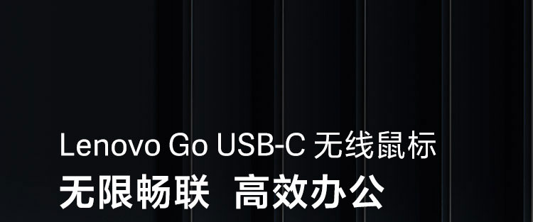联想Lenovo Go USB-C 无线鼠标 2.4GHz高精度蓝光光学传感五键可编程设计