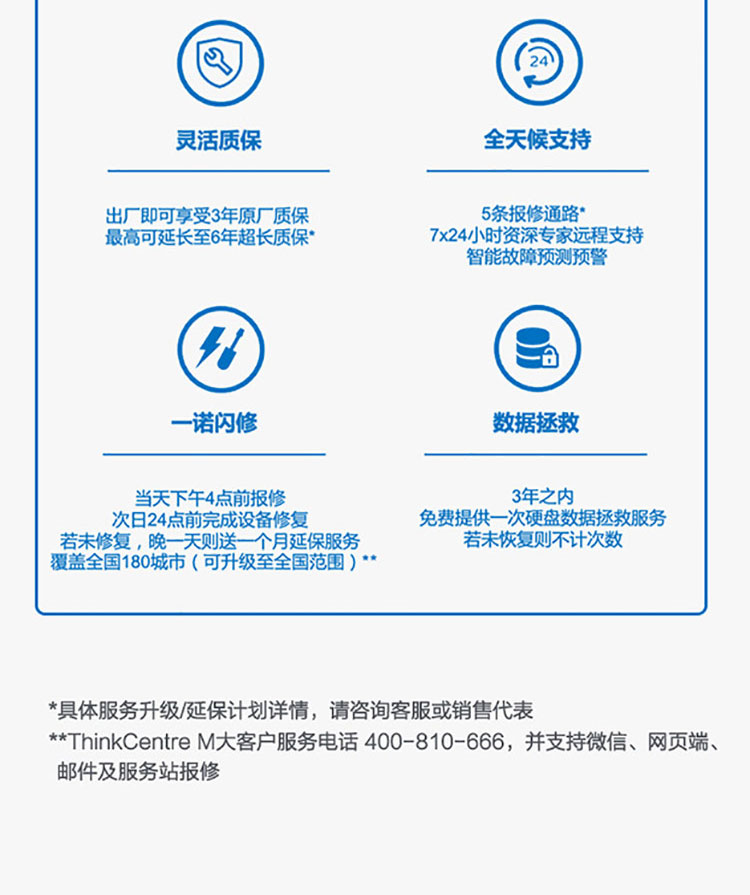 联想ThinkCentre M800t台式机 配备4个双通道内存插槽及前置高速Type-C接口