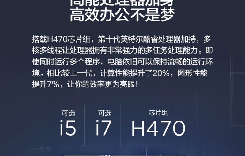 联想启天M437台式机 搭载英特尔第十代酷睿处理器与H470芯片组