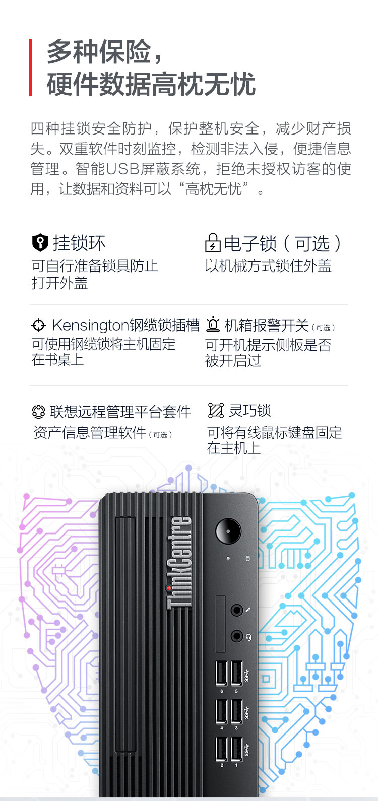 联想ThinkCentre M730s迷你办公主机 四内存插槽128GB大容量扩展