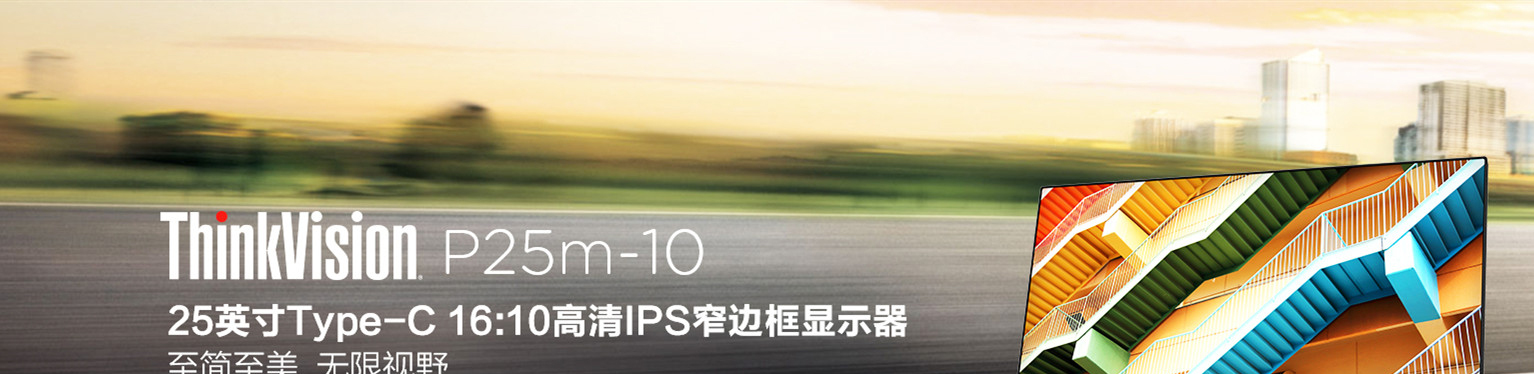 联想ThinkVision P25m-10显示器 25英寸IPS显示器16:10宽屏178°广视角高效办公首选
