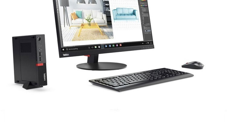 联想ThinkCentre M720q高性能办公主机 Intel赛扬G4900T双核CPU 8GB DDR4内存配置