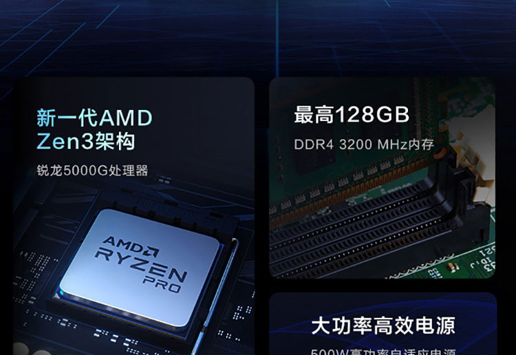 联想ThinkStation K-A1锐龙版 高性能AMD锐龙5000G处理器专业设计创意工作站