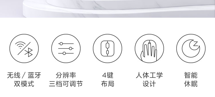 联想N590双模无线鼠标 2.4GHz/蓝牙5.0双连接支持USB-A和USB-C接收器