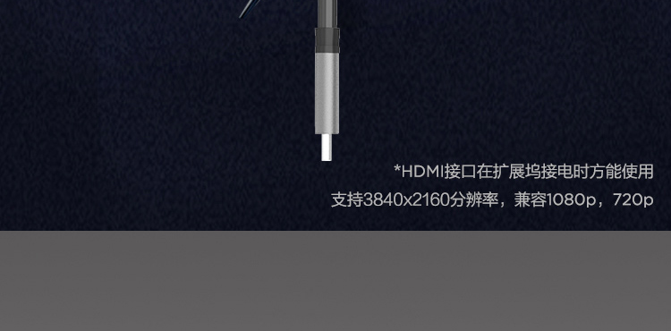 联想D610六合一Type-C扩展坞 高速数据4K高清输出支持USB 3.0与HDMI