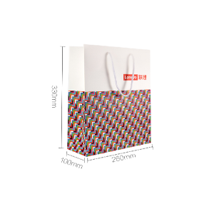 联想商用纸袋ZC（25017664） 50个装230克白卡纸哑膜工艺便携商务手提袋