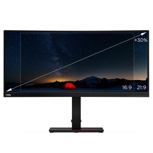 联想ThinkVision T34w-20显示器 34英寸曲面超宽屏IPS显示器3440×1440高清专业色域体验